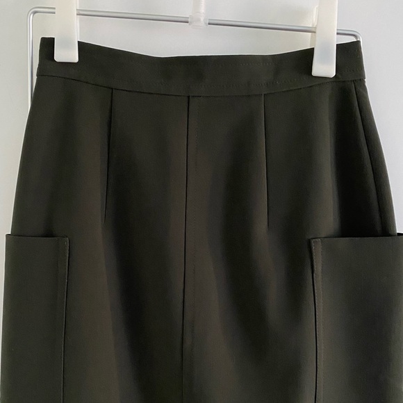 Contemporaine Simons Midi Skirt Dark Green Size 2 - Picture 10 of 13